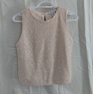 cupcakes & cashmere Sequin Sleeveless Blouse - Cream